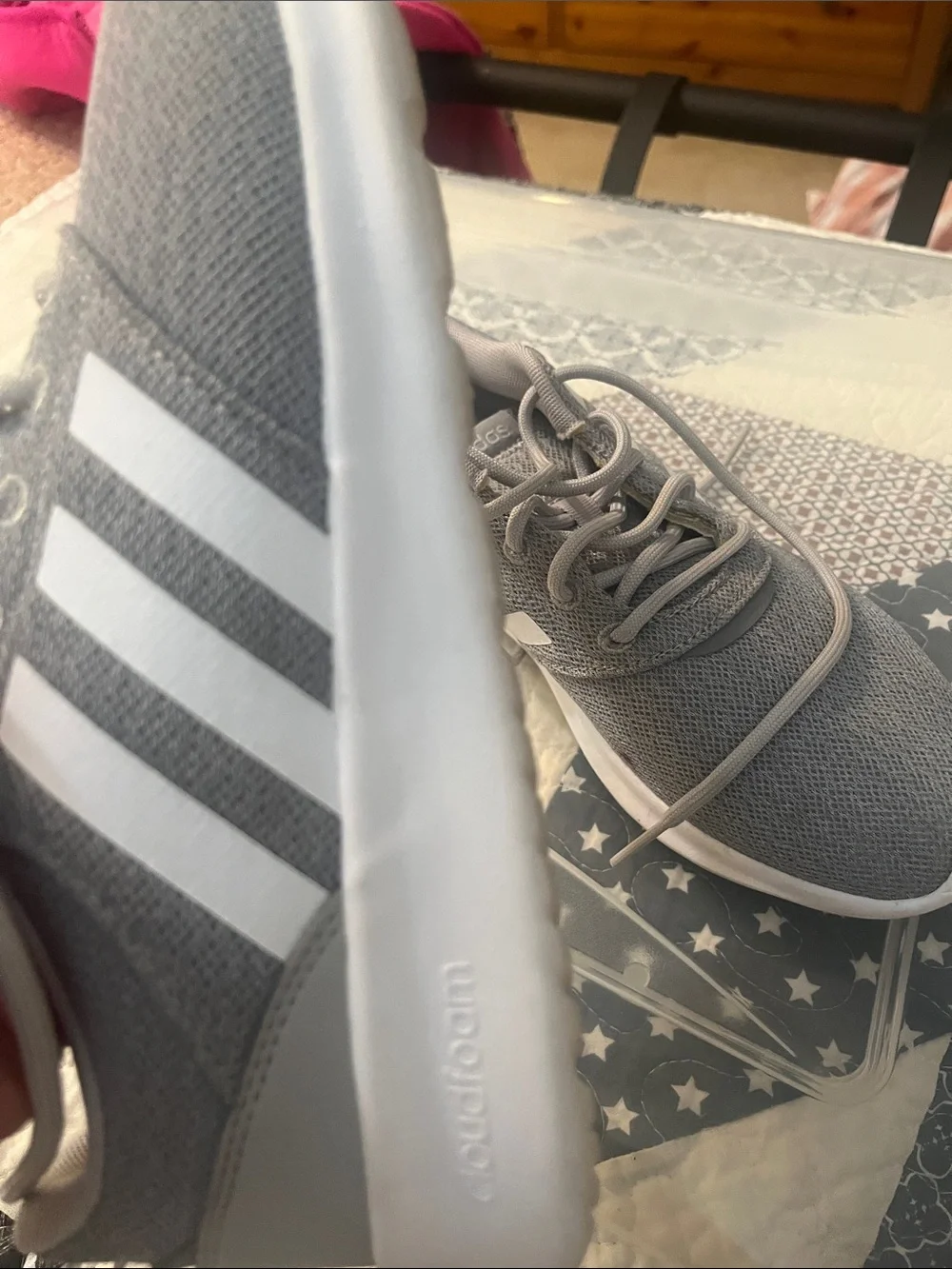 adidas Women’s Gray Mesh Athletic Sneakers